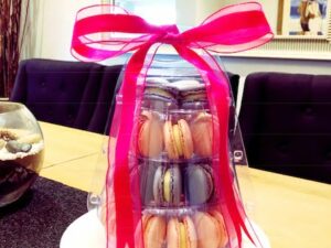 GIFT BOX: Mini Macaron Tower 4 tier approximately 20cm (approx 3 doz/36 pieces) – from $80